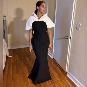 Fashion nova elegant black and white dress